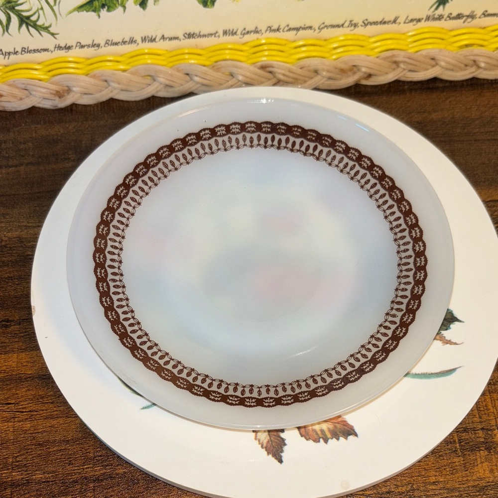 Vintage Brown Patterned Plate